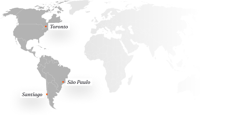 Highlighting the global presence of Opus Software and its Opus Open Finance platform in Brazil, Canada, and Chile.